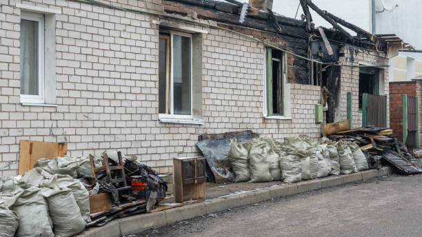 Professional Fire Damage Removal technician working in Bedford, OH